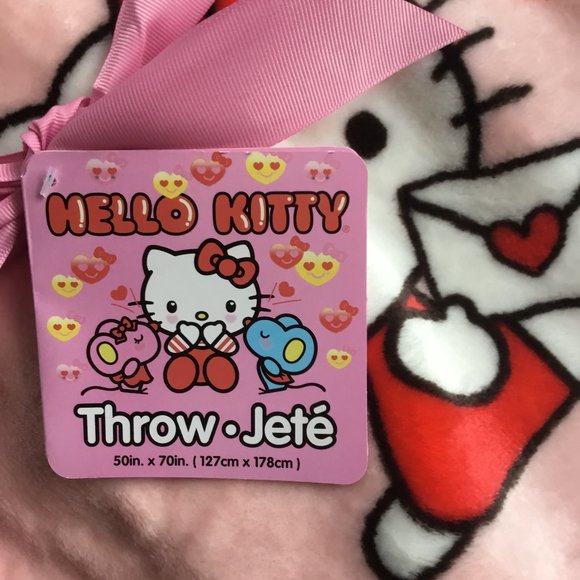 Hello Kitty Pink Valentine's Day Throw Blanket - Picture 5 of 6